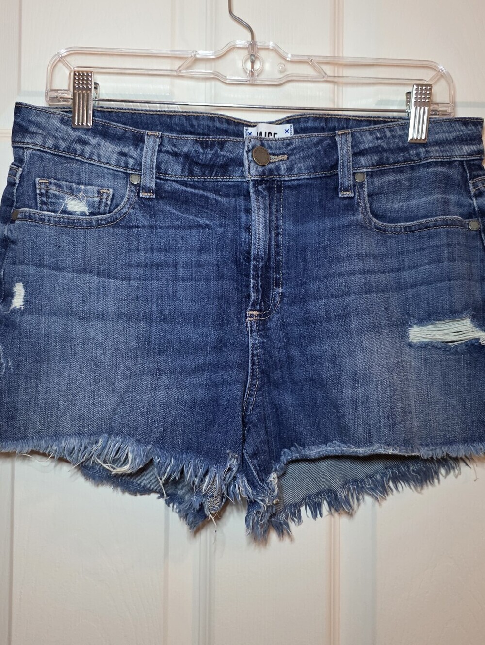 PAIGE Daryn Shorts Womens Size 30 Blue Denim Cut Off Destructed Raw Hem
